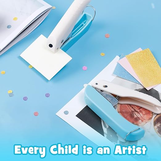 UCEC Handheld Hole Paper Punch, 1/4 Single Hole Punch One-Hole Punch, Small Hole Puncher for DIY Scrapbook Craft Paper Tags Clothing Ticket Tool (2 Pack)