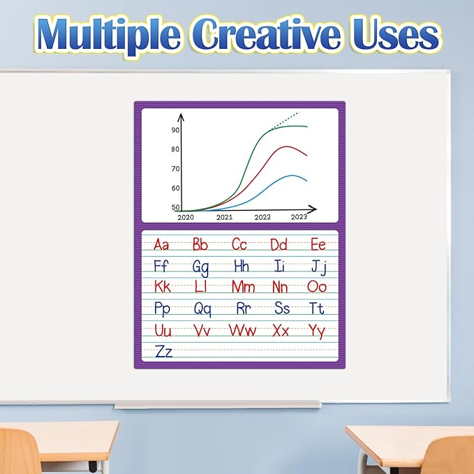 Aizweb Giant Magnetic Draw & Write Paper,Dry Erase Handwriting Lined for Classroom Whiteboard Accessories, Writing Chart Paper Teacher Must Have Homeschool Teaching Supplies,Teacher Essential
