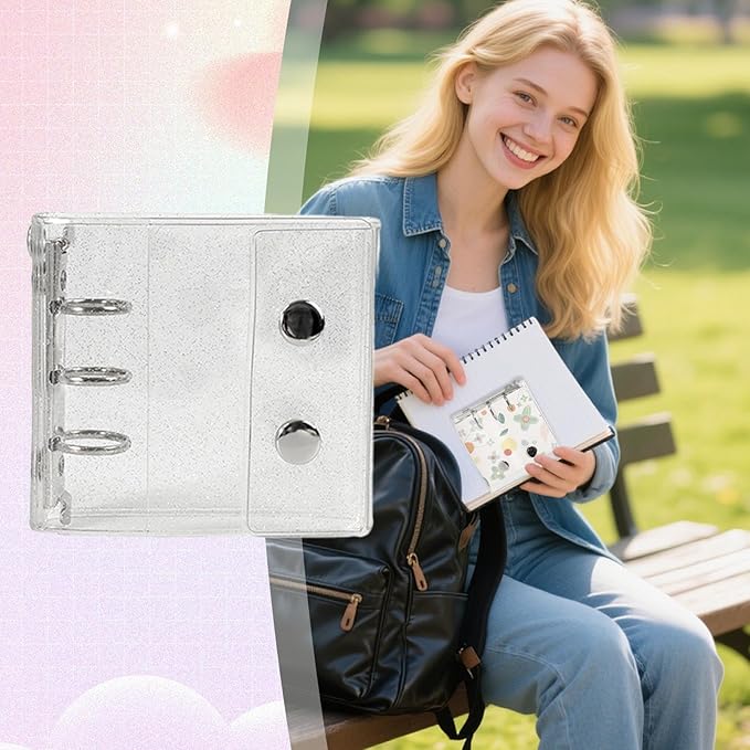 Transparent Binder,Portable Sticker Notebook - Portable Sticker Book | for Journal Cards Receipts Tickets Small Accessories Students Teachers Office Professionals Administrative Staff School