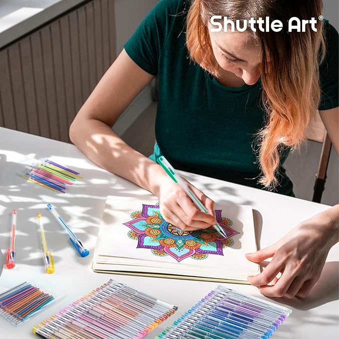 Shuttle Art 80 Pack Glitter Gel Pens, 40 Colors Glitter Gel Pens Set with 40 Refills for Adults Coloring Books Drawing Crafts Scrapbooking Journaling