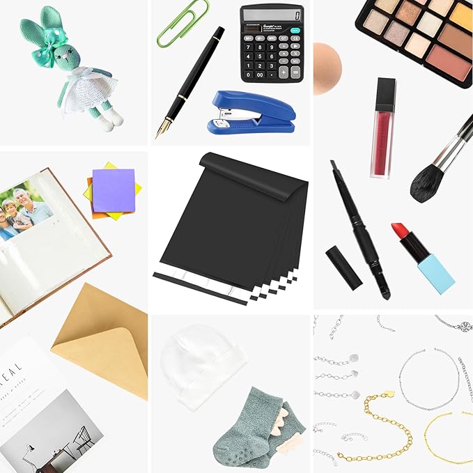 120-Piece Black Poly Mailers - 6x9 Inch Shipping Envelopes with Self-Adhesive Seal, Waterproof, and Tear-Proof Postal Bags