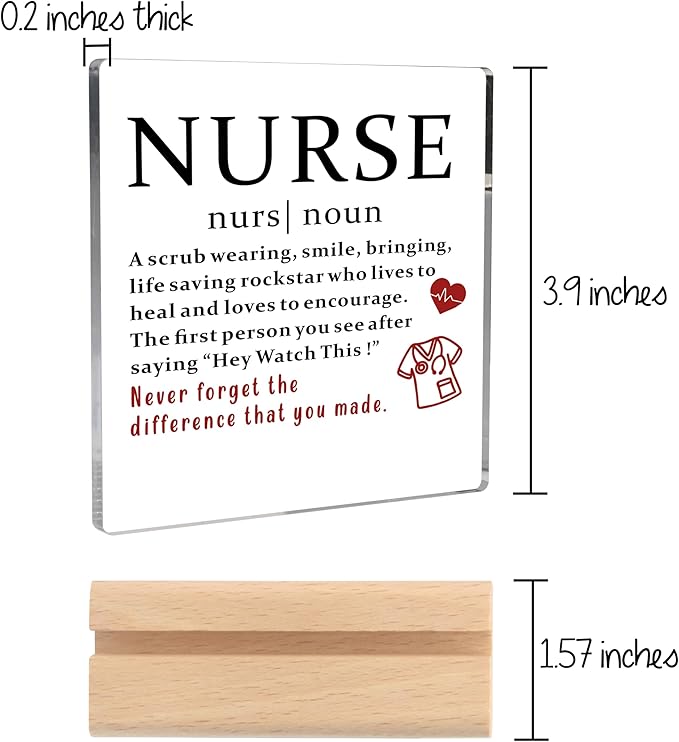 Thank You Gifts for Nurse, School Nurse Gifts Nurse Graduation Gift Ideas Nursing Student Gifts Nurse Appreciation Gifts for Nurses Rn Nursing Student Clear Desk Decorative Sign