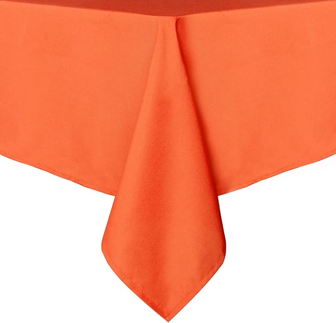 sancua Rectangle Tablecloth - 54 x 78 Inch - Stain and Wrinkle Resistant Washable Polyester Table Cloth, Decorative Fabric Table Cover for Dining Tables, Buffet Parties and Camping, Orange