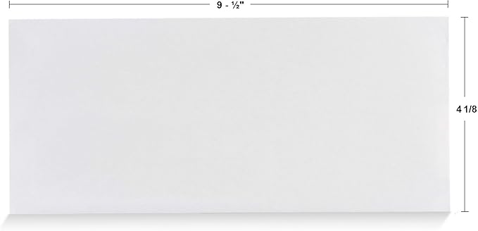 Aimoh #10 Custom Printed Security Tinted Self–Seal Envelopes - Personalized with Logo and Address/Return Address Imprinted -Size 4-1/8 X 9-1/2" -White -24 LB -Box of 2500 Count (7-34010-2500)