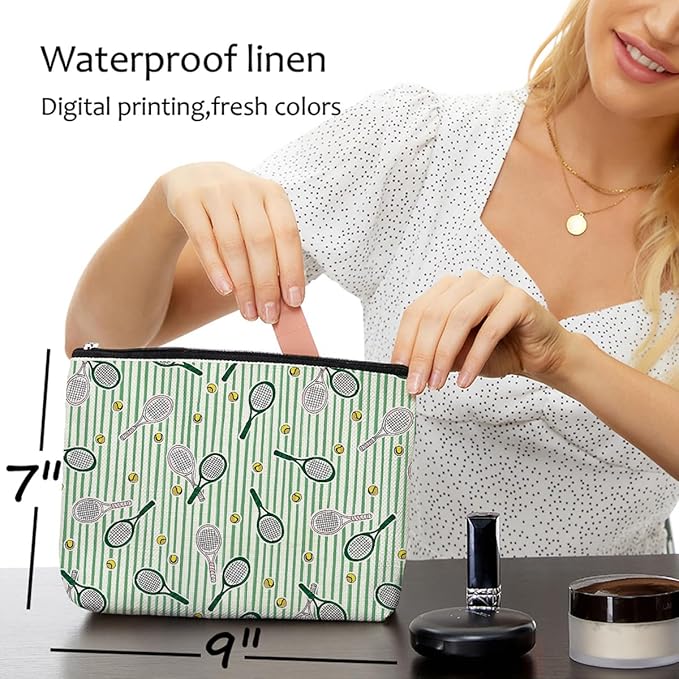 3 PCs Inspirational Tennis Gifts: Makeup Bag & Toiletry Bag - Perfect for Women, Girls or Tennis Lovers - Graduation, Birthday Gifts