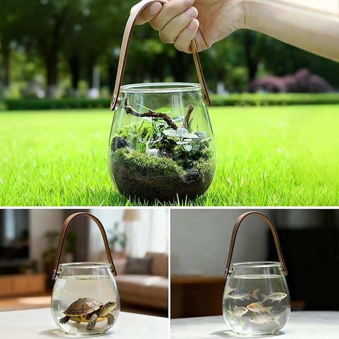 Hanging Candle Holder with Leather Handle, 1 pcs Clear Glass Tea Light Holders, Small Table Centerpieces Wedding Decor Party Dinner Home Decorations Festivals Christmas