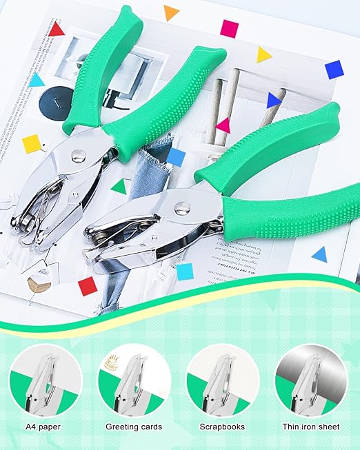 UCEC 1/4" Triangle Hole Punch Metal Handheld Paper Punch Single Hole Tag Punch, Small Triangle Shape Hole Puncher Back to School Supplies for Scrapbook DIY Craft in Home Office Classroom