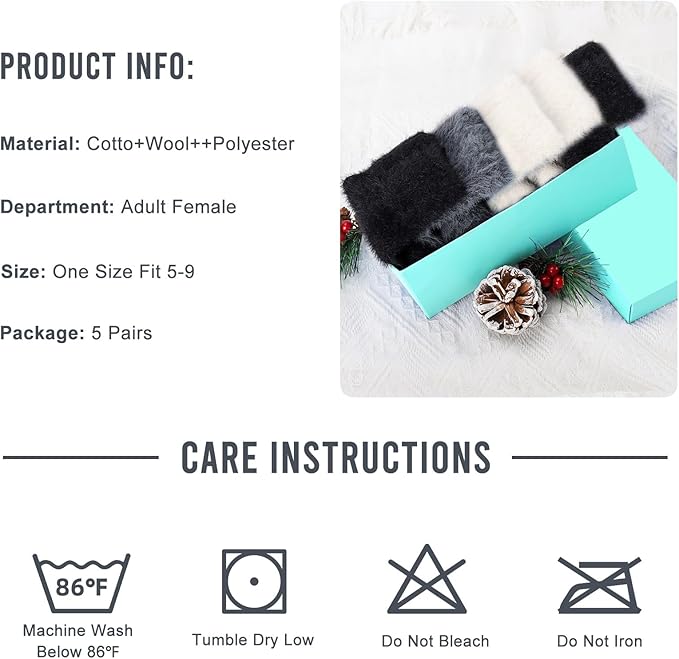 5 Pairs Fuzzy Soft Cozy Comfortable Socks for Women, Casual Sleep Comfy Socks, Perfect Warm Winter Gifts for Women