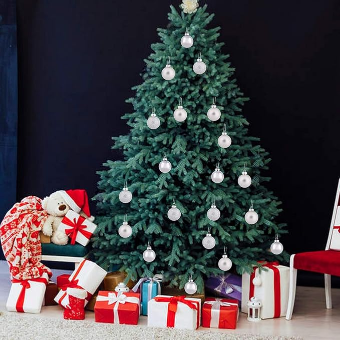 30ct Christmas Ball Ornaments, 2.36" Shatterproof Christmas Tree Decorations, Perfect Hanging Ball for Indoor/Outdoor Holiday Party Decor