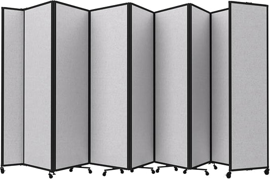 Versare Room Divider 360 Portable Wall Partition | Folding Panels | Large Freestanding Divider | Locking Wheels | Temporary Room Separator