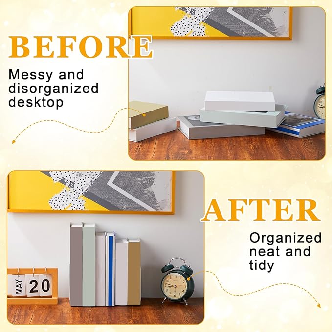 Maitys 75 Pcs Plastic Book Ends Bulk Clear Acrylic Bookends for Shelves Decorative Book Organizer Heavy Duty Holder Office Stoppers Bookshelf Desktop Decor for Movies, CDs, Video Games