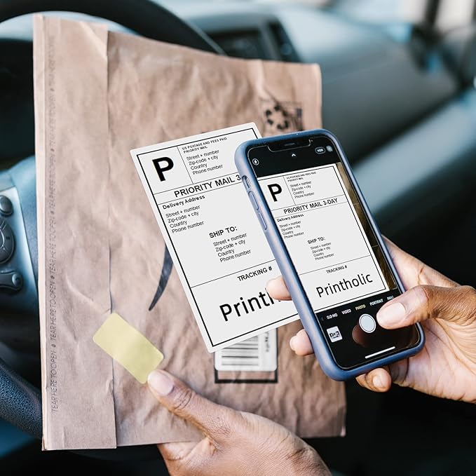 200 Half Sheet Self Adhesive Shipping Labels 8.5" x 5.5" Compatible with for Laser & Inkjet Printers - 100 Sheets, 2 Labels Per Page