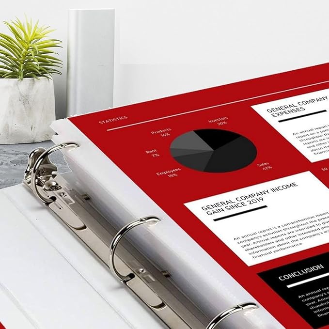 Office Werks 100 Sheet Protectors, Heavy Duty 8.5 X 11 Inch Clear Page for 3 Ring Binder, Plastic Sheet Sleeves, Durable Top Loading Paper Protector with Reinforced Holes Archival Safe