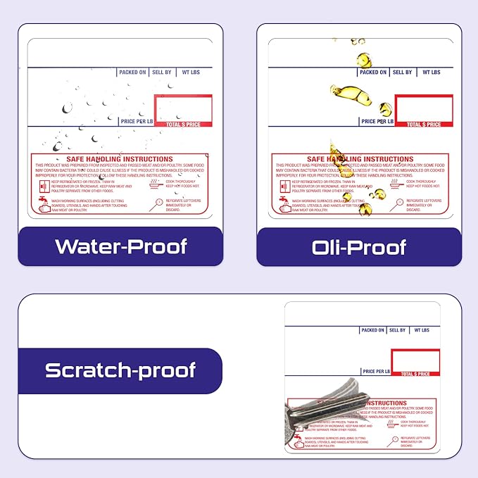 CEPRICO - Customizable CĀS Scale Labels - 96 Rolls of Thermal Printing Scale Labels – Compatible with CĀS LST-8040 | Safe Handling Instruction | Ideal for Supermarkets, Retailers and Grocery Stores