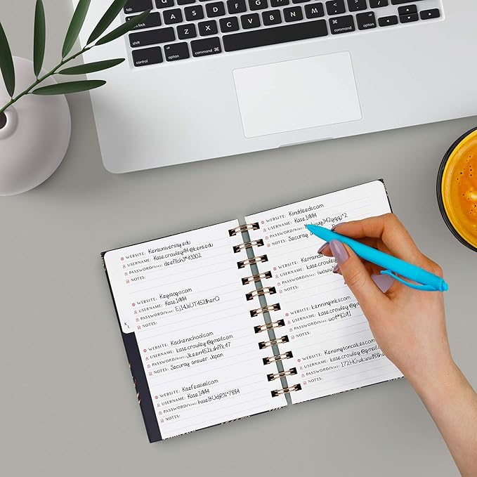 PLANBERRY Password Book Premium – Small Internet Address Organizer with A-Z Tabs – Pocket Website Password Keeper with Alphabetical Tabs – 4.7x5.7″, Hardcover (Royal Blue)