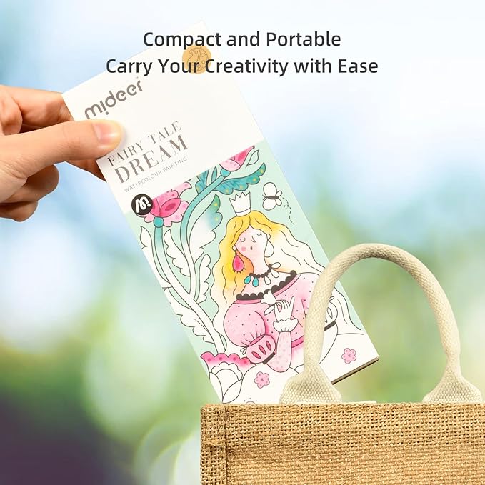 MiDeer Watercolor Painting Book for Kids Ages 4-8, Pocket Watercolor Painting Book Arts and Crafts for Toddlers, Travel Activities Paint with Water Coloring Book Set for Kids 3-8 (Legend Unicorn)