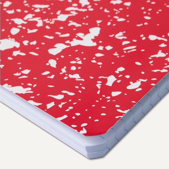 Amazon Basics Composition Notebook, College Ruled, 100 Sheets, 9.75" x 7.5", 4 pack, Assorted Marble Colors