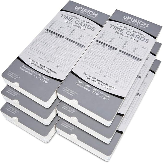 300 uPunch Time Cards for HN4000 AutoAlign Calculating Time Clocks