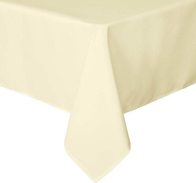 sancua Rectangle Tablecloth - 70 x 120 Inch - Stain and Wrinkle Resistant Washable Polyester Table Cloth, Decorative Fabric Table Cover for Dining Tables, Buffet Parties and Camping, Beige