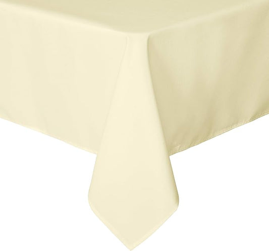 sancua Square Tablecloth - 60 x 60 Inch - Water Resistant Spill Proof Washable Polyester Table Cloth, Decorative Fabric Table Cover for Dining Tables, Buffet Parties and Camping, Beige