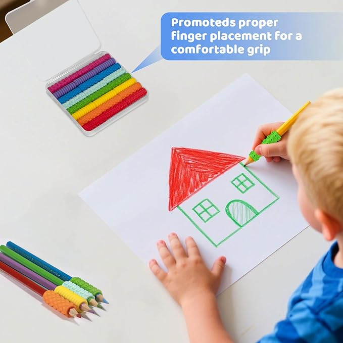 Silicone Textured Pencil Grips, Sensory Fidget Toys for Autism Kids, Writing Aid Tools ADHD Tools, 48 Packs