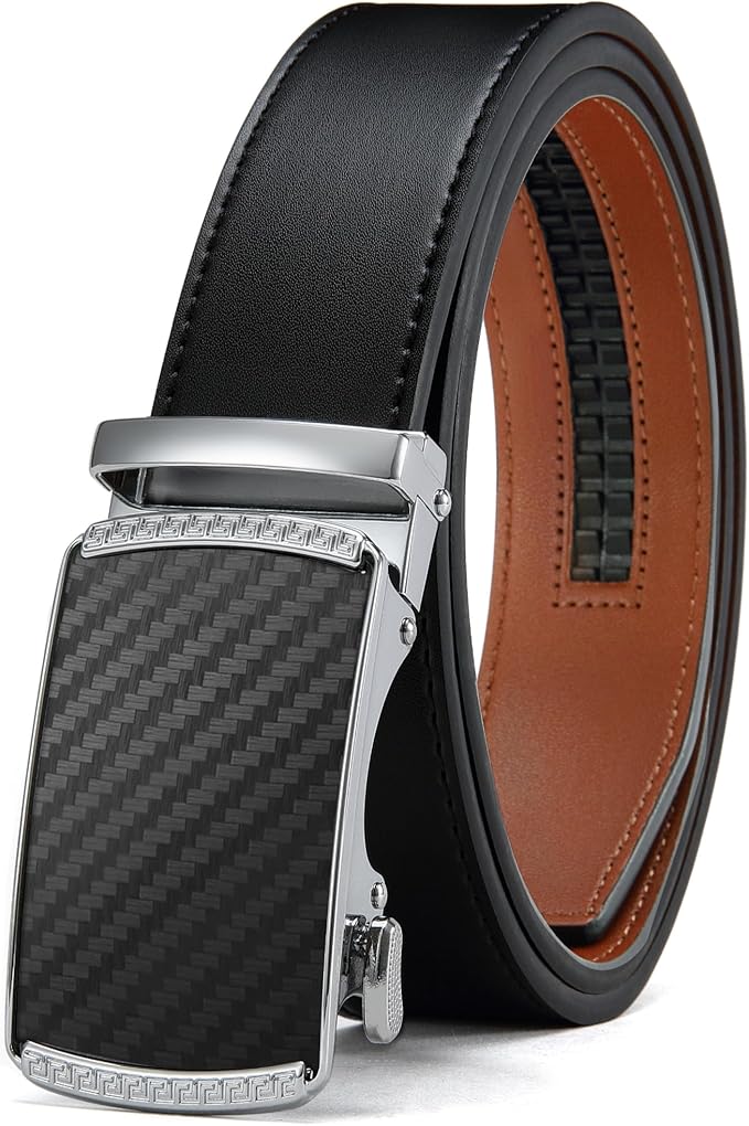 CHAOREN Mens Belt Leather Ratchet Belt - Customizable Fit, Effortless Style (35mm)