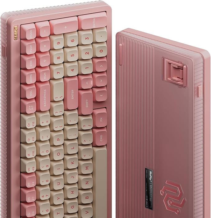 nuphy Halo96 V2 Wireless Keyboard,Gasket Structure,96% Hot Swappable Gaming Keyboard, 99 Kyes RGB Backlit Mechanical Keyboard, Support QMK/VIA,Bluetooth/USB-C/2.4GHz-Pink,Lemon Switches (55gf)