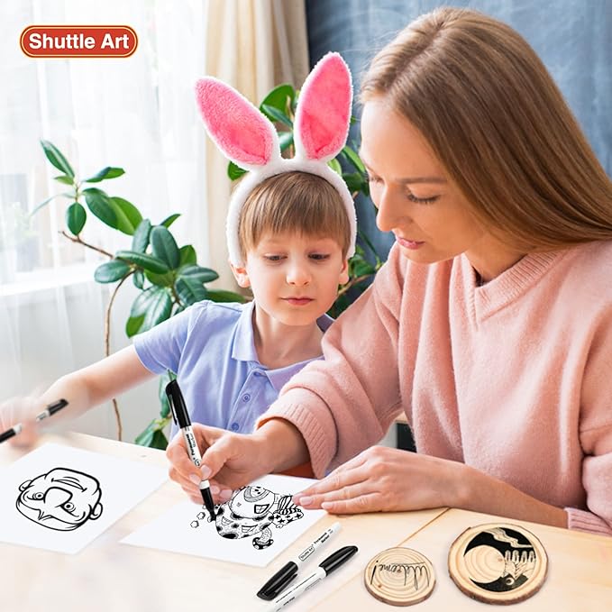 Shuttle Art Permanent Markers, 70 Pack Black Permanent Marker set,Fine Point, Works on Plastic,Wood,Stone,Metal and Glass for Doodling, Marking