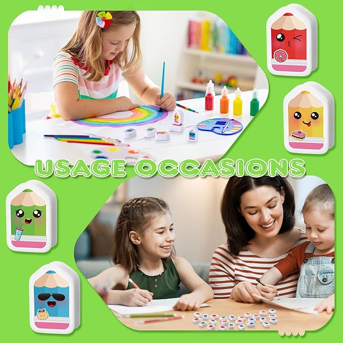 PerKoop 60 Pcs Mini Erasers for Kids Cute Pencil Erasers Bulk Welcome Back to School Gifts for Students Classroom Rewards Prizes Party Favors