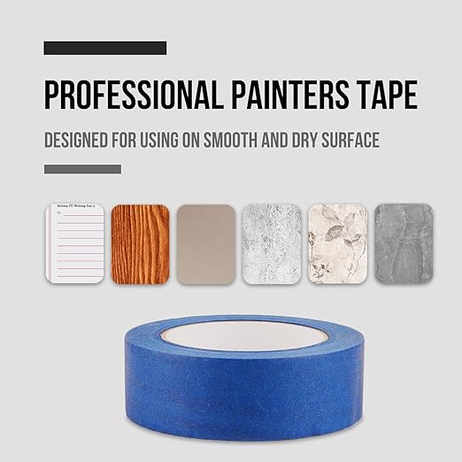 Lichamp Painters Tape Wide 1.5 inches, Masking Blue Painters Tape Bulk Pack, 6 Rolls x 1.5 inches x 55 Yards (330 Total Yards)