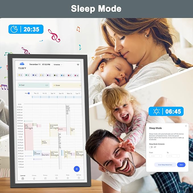 Smart Digital Calendar Chore-Chart-for-Business Planner - 27" Touchscreen Interactive Display Electronic Calendar for To Do List, Auto-Sync Google iCloud Outlook Calendars, Wall Mountable for Mom Dad
