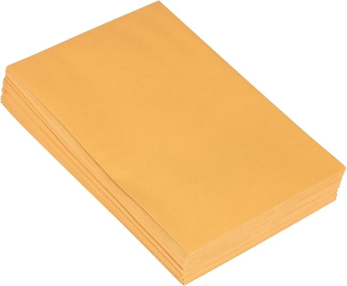 JAM PAPER 6 x 9 Open End Catalog Envelopes with Peel and Seal Closure - Brown Kraft Manila - 100/Pack