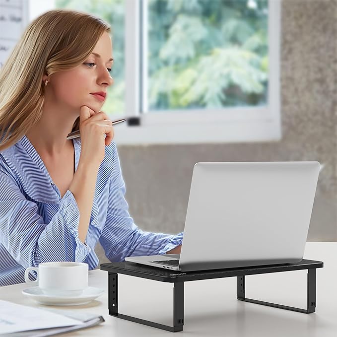 BESIGN MS01 Monitor Stand Riser, Height Adjustable Laptop Stand, Computer Monitor Stand for Monitor, Computer,Laptop,Printer (Black)