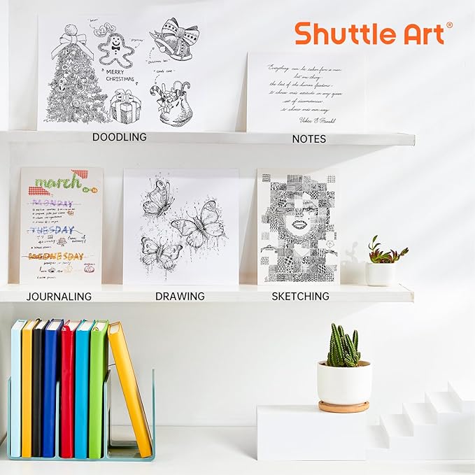 Shuttle Art Retractable Pastel Gel Ink Pens, 15 Pack Black Ink Pens, Cute Pens 0.5mm Fine Point for Writing Journaling Taking Notes School Office Home