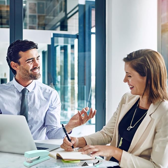 Green Office Stapler, 25 Sheet Capacity with 2000 Staples and Staple Remover, Desktop Stapler,Green Office Supplies for Students and Office Clerks