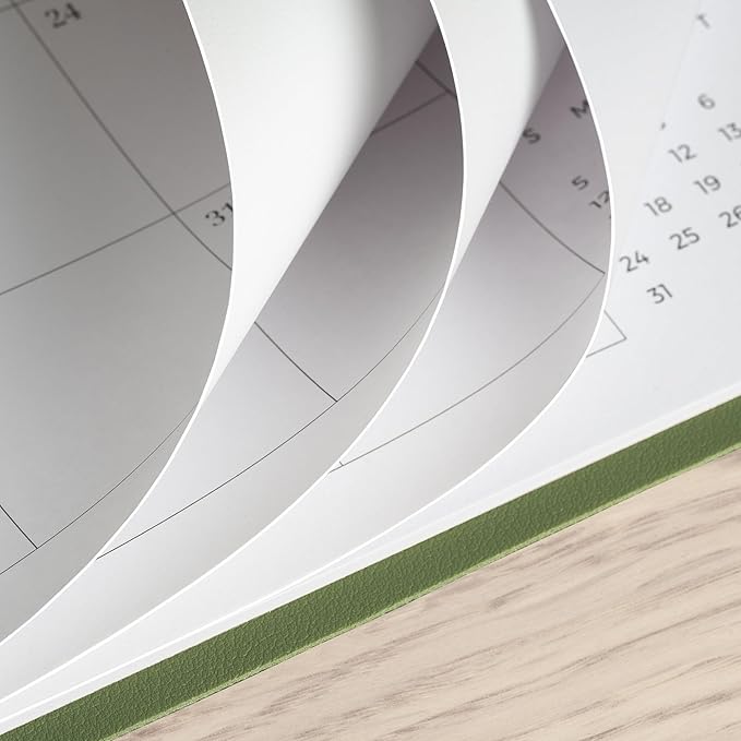 Simplified Desk Calendar 2026-2027 with Desktop Mat, Cabbrix Medium Desk Pad Calendar 15" x 12" Runs From January 2026 to June 2027, Desk Blotter Calendar for Home School and Office (Green)