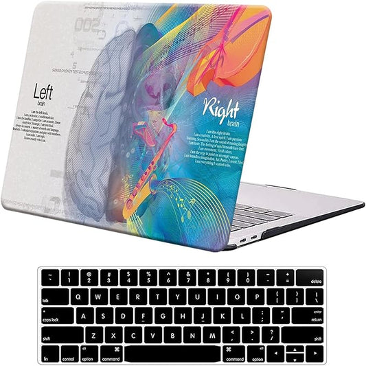 KEROM Case for MacBook Pro 16 inch 2025 2024-2021 M4 M3 M2 M1 Pro/Max Chip A3403 A3186 A2991 A2780 A2485, Cute Aesthetic Patterned Protective Plastic Hard Shell & Keyboard Cover, Left Right Brain