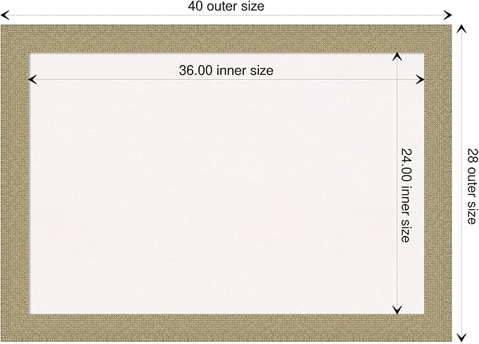 Amanti Art White Cork Board for Wall, 28x40 Vision Board with Gold Frame, Large Corkboard Office Decor for Home Organization, Casual Corkboard Pinboard to display items for home organization