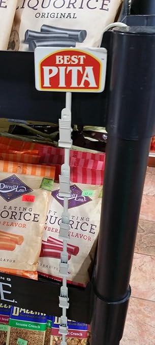 Metal Merchandising Strip 6 Stations MS-16, Pack of 10 | Clip Strip Powder Coated Steel Wand Retailer Strip | 17" Long