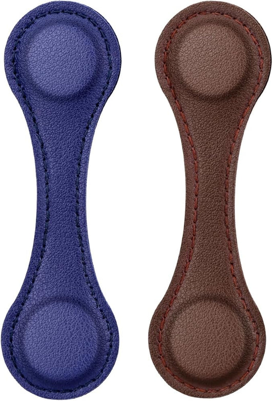 Magnetic Leather Bookmark, 2 Pcs Colorful Leather Magnetic Bookmarks for Women Men, Double-Sided Magnetic Book Mark Clip for Book Lovers Readers Teachers Students