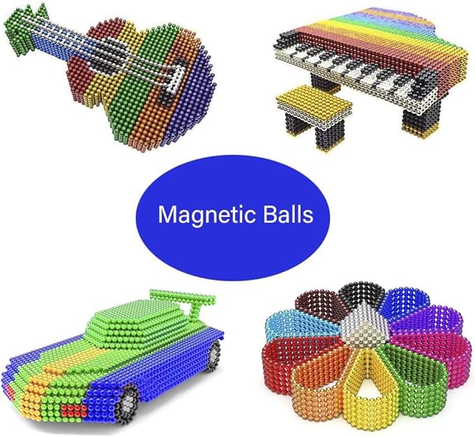 1000pcs Upgrade Balls Original Balls Creative 3D Fidget Building Desk Toy for Stress Relief Beads Putty Toy Slime (8Color-3MM-512pcs)
