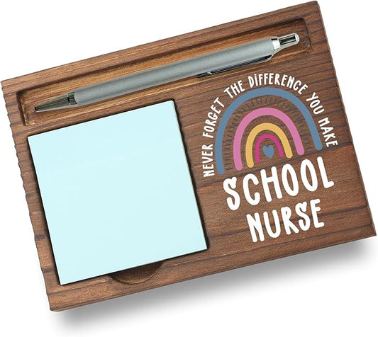School Nurse Appreciation Gifts Note Pad Holder Desk Organizer, Thank You Gift for Health Staff, Back to School, Nurse Week, Graduation Birthday or Christmas PB008