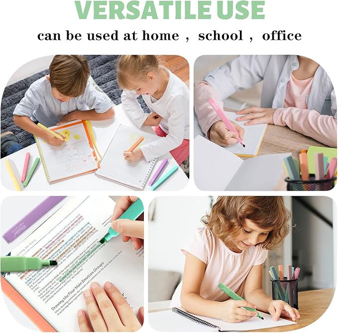 Vitoler Bible Highlighters,Aesthetic Cute Highlighters,8pcs Colorful Highlighter Markers No Bleed for Office School Supplies