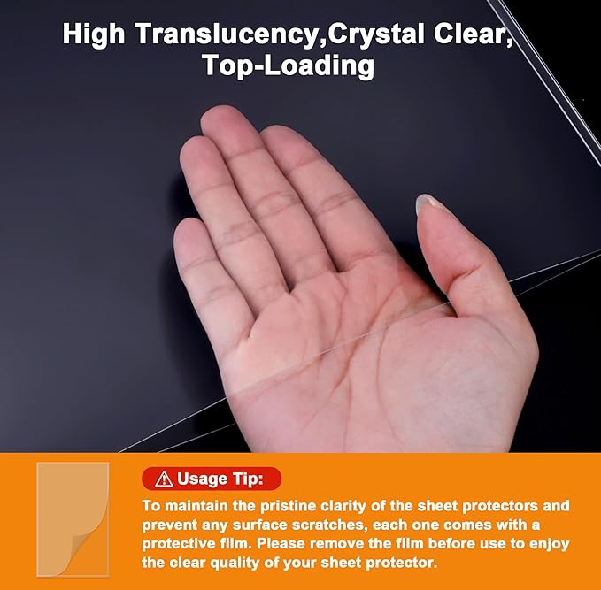 Ndsox 25 Pack 8.5" x 14" Rigid Print Protectors Clear Hard Plastic Sheet Protectors Top-Loading Rigid Menu Covers for Legal Size Paper, Documents, Photo, Posters, Prints, Artworks, Birth Certificates