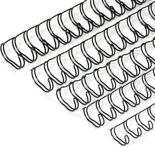 Rayson Double Loop Binding Wires, Mixed Sizes (3/8", 7/16", 1/2", 9/16", 5/8") 2:1 Pitch Wire Binding Spines, 21-Loop Black, Pack of 100