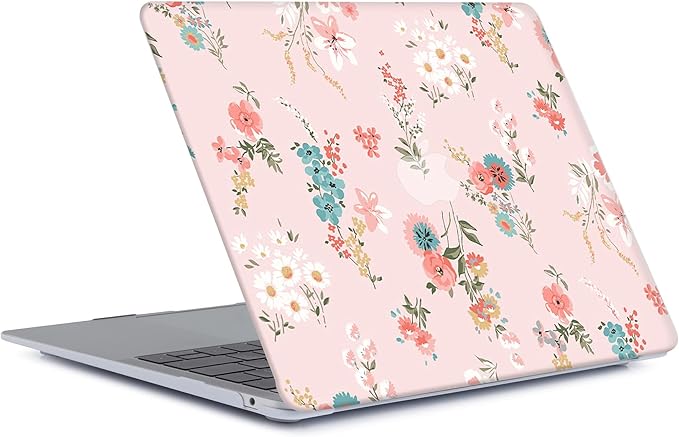 Laptop Case Compatible with MacBook Pro 13 inch with CD-ROM Model: A1278(Old Version 2012/2011/2010/2009/2008), Protective Plastic Hard Shell Case Cover & Keyboard Skin - Pink Flower