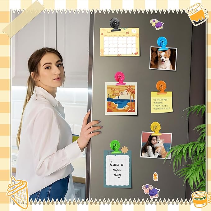 Grtard 48 Pack Magnetic Clips Heavy Duty, Colorful Magnet Clips for Fridge, Refrigerator Magnets with Clip, No-Scratch Strong Magnetic Clip for Refrigerator, Whiteboard, Cruise Cabins, Locker