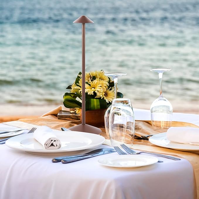 Cordless Table Lamp 2 Pack, Portable Led Desk Lamp 6000mAh Battery Operated Table Lamp, Mordern Rechargeable Night Light in Aluminum, Dimmable Table Light for Indoor Outdoor