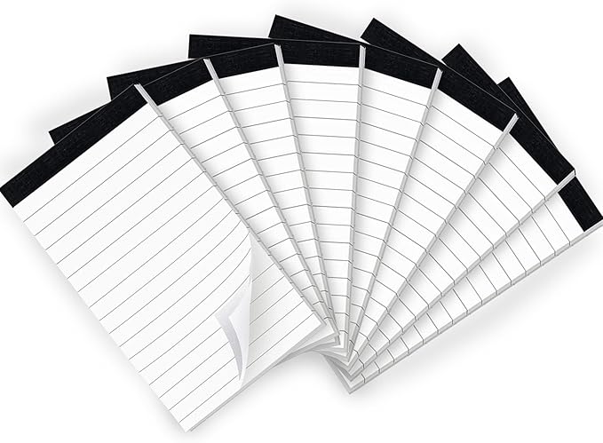 8 Pack Note Pads 3 x 5 Inch small notepads for Business Office Legal Pads, White Small Notepads Writing Pad Mini Notepad with 30 Sheets Lined Paper in Each Note pad