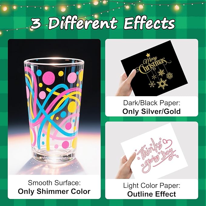 Glitter Markers Outline Pens, Teen Girl Gifts Trendy Stuff 4-16 Year Old, 18 Pack Gold and Silver Shimmer Metallic Marker Arts Crafts Supplies for Kids Ages 6 to 8, 9-12 Birthday Gifts for Tweens